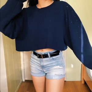 Cropped Navy Sweater